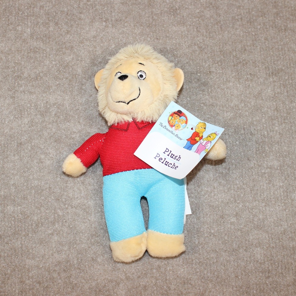 Berenstain Bears Brother Bear Plush Stuffed Animal Toy Red Shirt Blue Pants 8"
